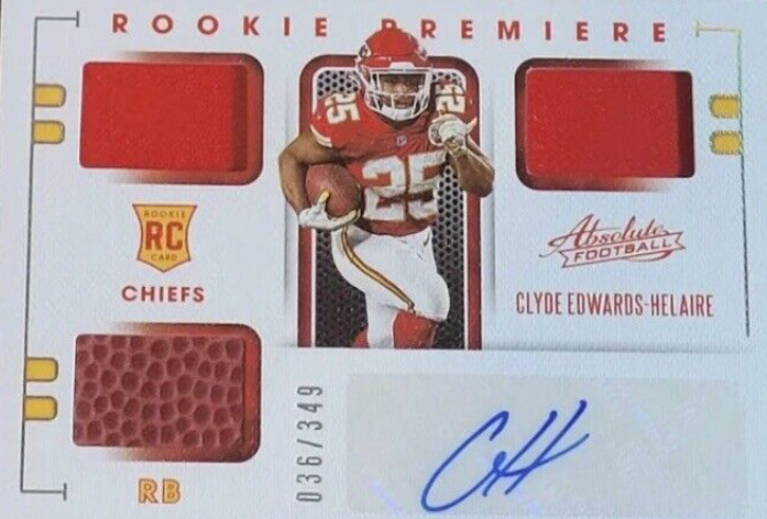 2020 Absolute Football RPA Rookie Premiere Clyde Edwards-Helaire /349 CHIEFS