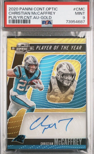 2020 Contenders Optic Christian McCaffrey Gold Prizm POTY Auto