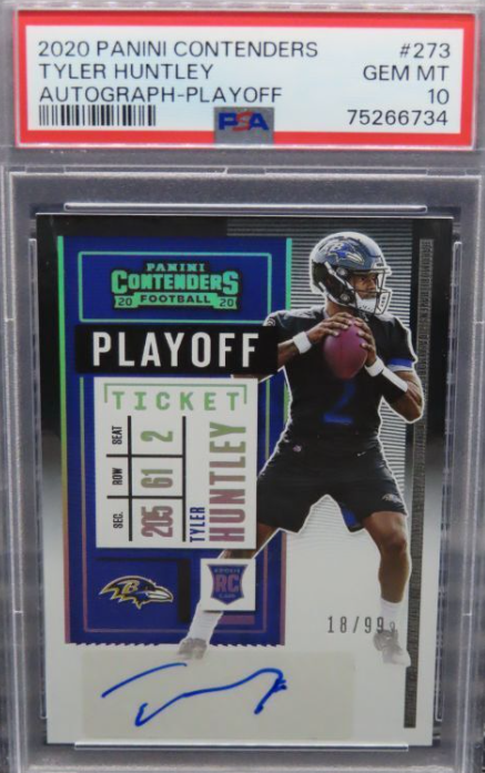 2020 Contenders Tyler Huntley Playoff Ticket Rookie Auto