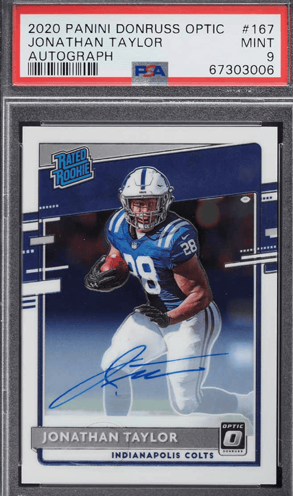 2020 Donruss Optic Jonathan Taylor ROOKIE AUTO /150 #167