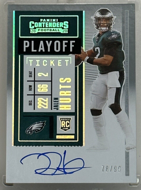 2020 Jalen Hurts Panini Contenders Rookie Playoff Ticket Auto /99 RC Auto