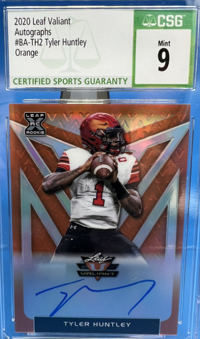 2020 Leaf Valiant Auto Tyler Huntley RC Orange