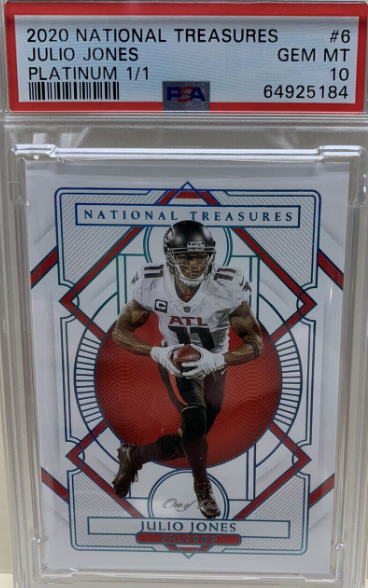 2020 National Treasures Julio Jones #6 Platinum 1/1 Falcons Bucs