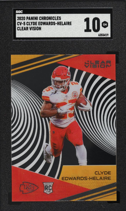 2020 Panini Chronicles Clear Vision Clyde Edwards-Helaire ROOKIE