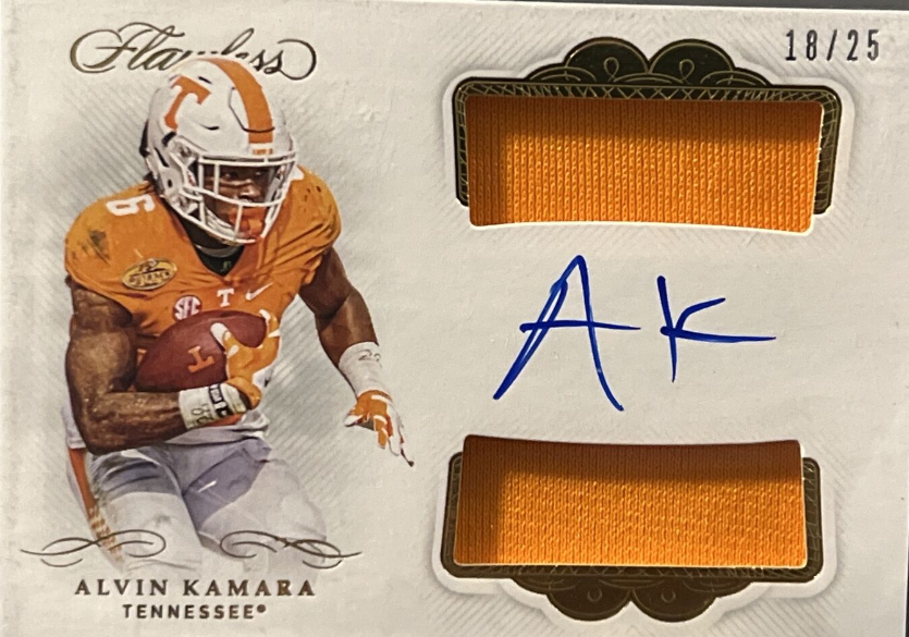 2020 Panini Flawless Collegiate ALVIN KAMARA Dual Patch Auto #18/25