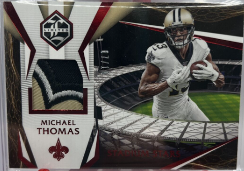 2020 Panini Limited Football Michael Thomas STADIUM STARS game worn patch 07/10