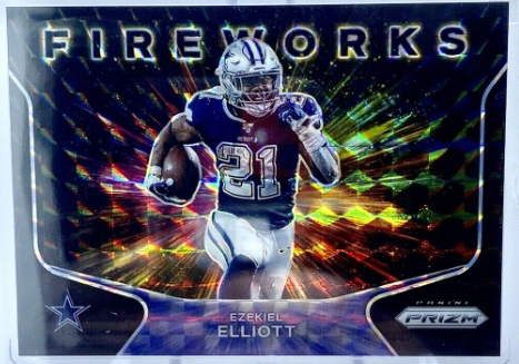 2020 Panini Prizm - Fireworks Prizm #14 Ezekiel Elliott BLACK FINITE 1/1