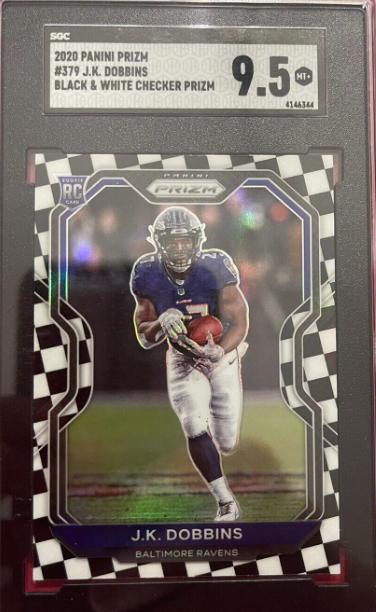 2020 Panini Prizm J.K. Dobbins Black And White Checkerboard Prizm