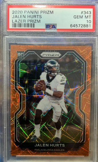 2020 Panini Prizm Jalen Hurts Orange Lazer #343