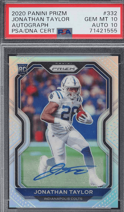 2020 Panini Prizm Silver Jonathan Taylor ROOKIE AUTO DNA 10 #332