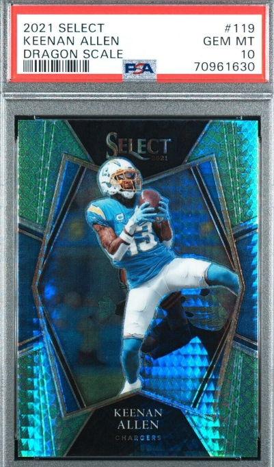 2021 Keenan Allen Dragon Scale Premier Level Prizm SSP