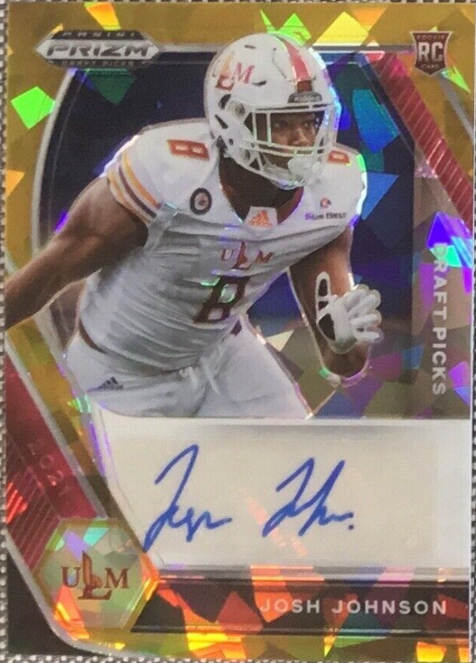 2021 Panini Prizm Draft Picks #DPA-JJO Josh Johnson GOLD CRACKED ICE PRIZM AUTO