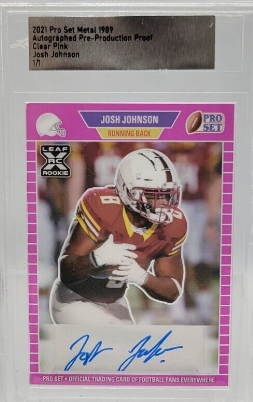 2021 Pro Set Metal Josh Johnson RC Auto Autograph