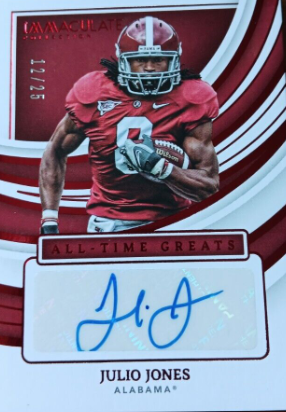 2022 Panini Immaculate Julio Jones All Time Greats Autograph Card Alabama/49