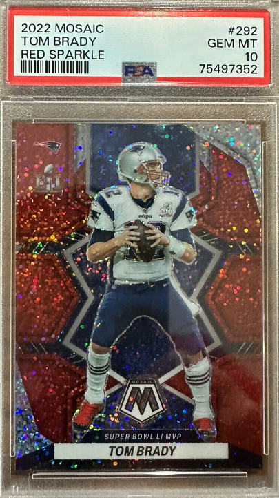 2022 Panini Mosaic 292 Tom Brady Red Sparkle