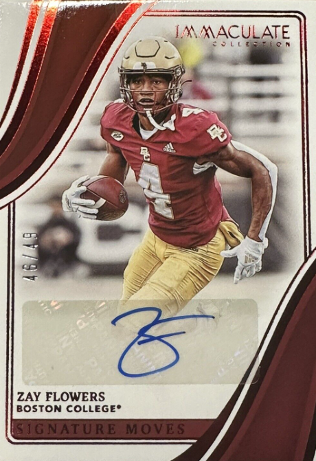 2023 Panini Immaculate Collegiate Zay Flowers RUBY AUTO