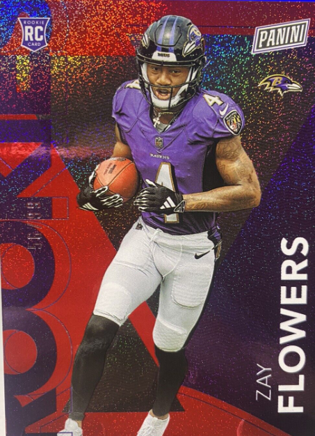 2023 Panini The National ZAY FLOWERS RC Rookie Red Foil 56/99 Ravens