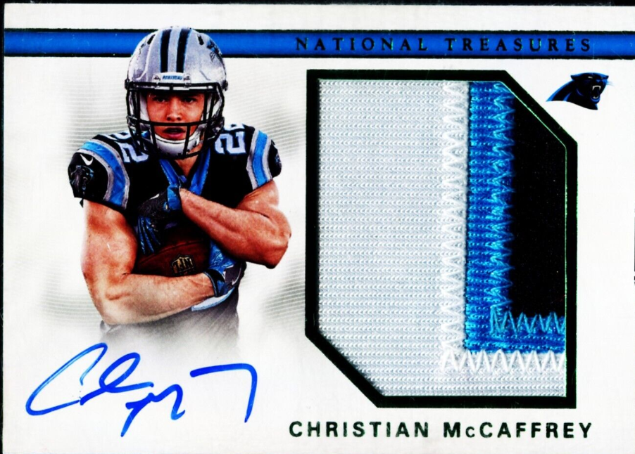 Christian McCaffrey 2017 National Treasures Rookie Patch Auto True RPA #1/1 RC