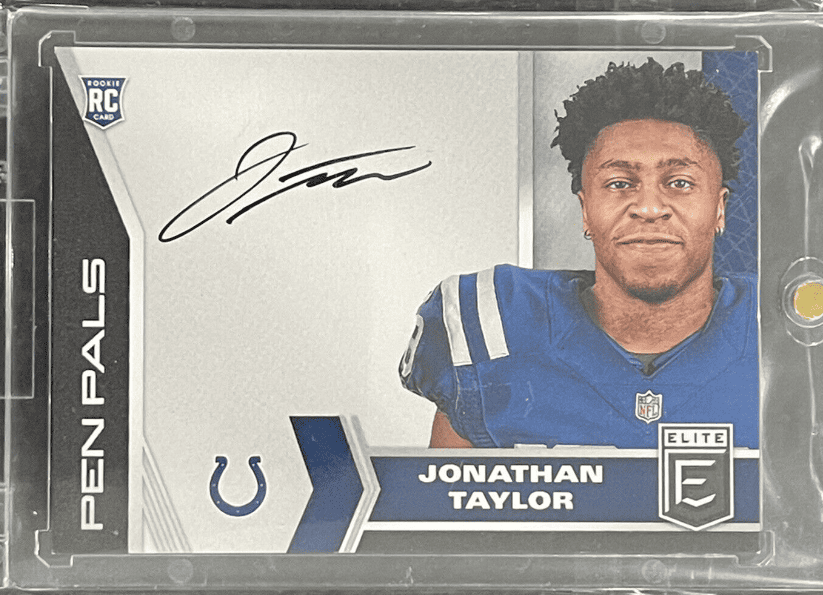 Jonathan Taylor 2020 Panini Elite Rookie RC Pen Pals Auto #PP17 Colts