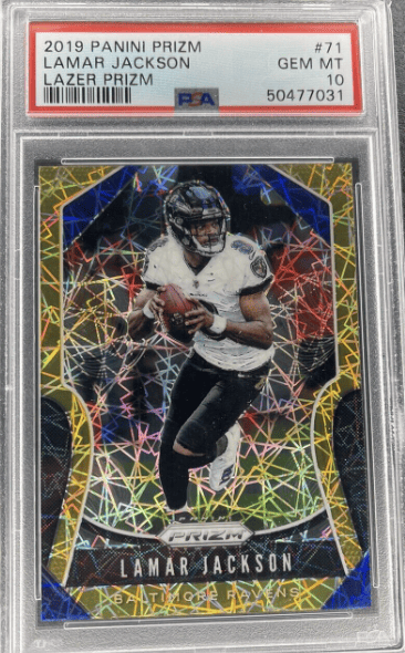 Lamar Jackson 2019 Panini Prizm Gold Lazer #71