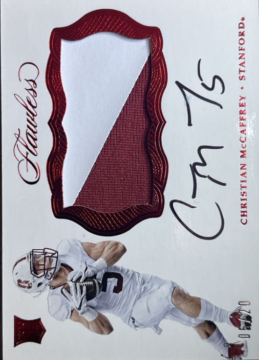 Ultra Rare SSP#5/20 Flawless RPA Rookie Autograph Christian McCaffrey Auto RC