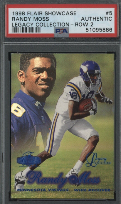 1998 Flair Showcase Legacy Collection Row 2 #5 Randy Moss RC Rookie HOF /100 PSA