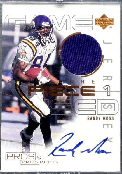 2000 UD Pros & Prospects Randy Moss Signature Piece Jersey Auto SP-RM