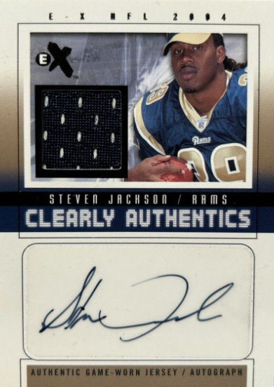 2004 E-X Clearly Authentics Steven Jackson Rookie Jersey Auto #CAS-SJ