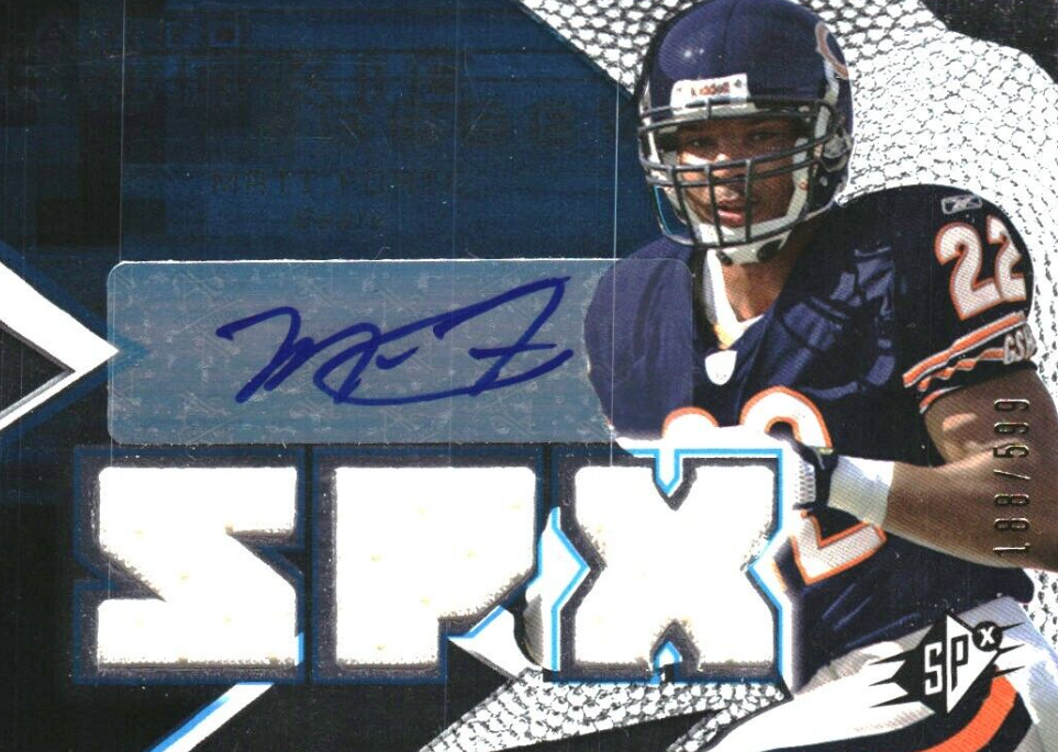 2008 SPx #171 Matt Forte RC Auto Jersey /599