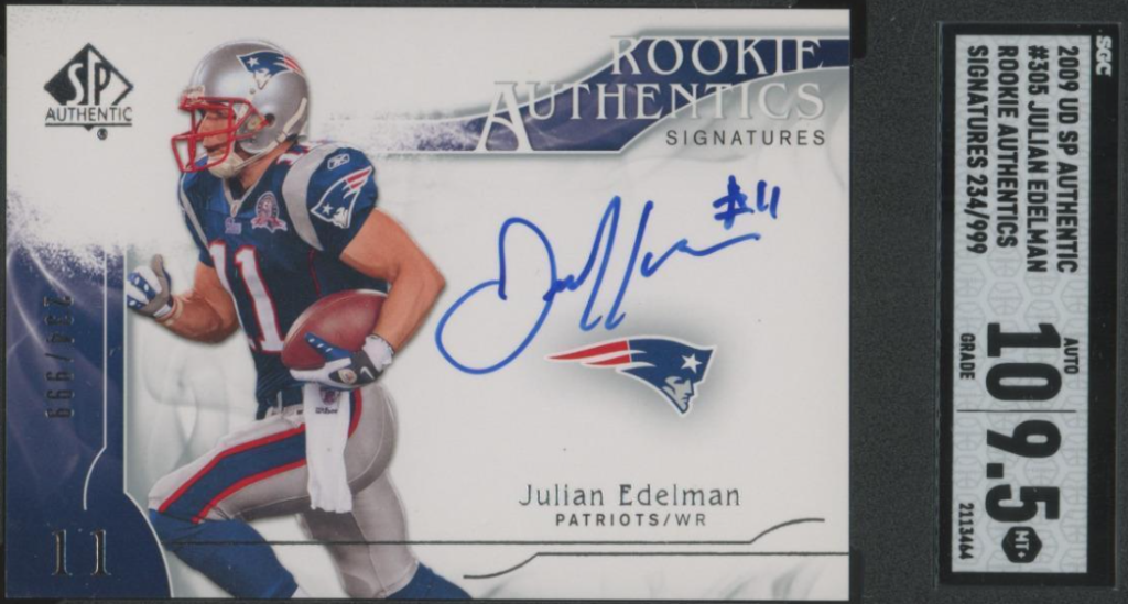 2009 SP Authentic #305 Julian Edelman Auto RC Rookie