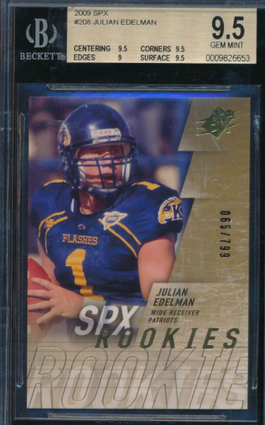 2009 SPX #208 JULIAN EDELMAN /799 rookie card rc