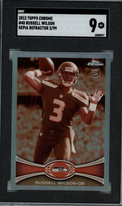 2012 Topps Chrome RUSSELL WILSON #40 Sepia Refractor RC