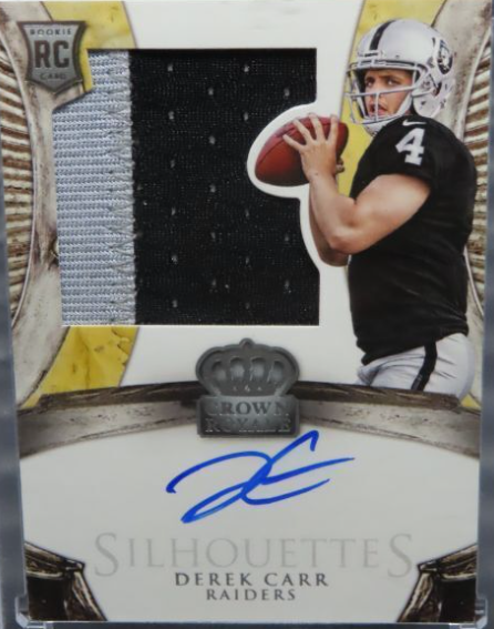 2014 Crown Royale Derek Carr Silhouettes Autograph Rookie Patch Auto RC