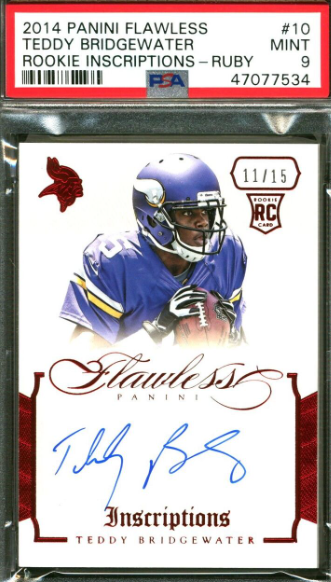 2014 Panini Flawless Inscriptions Ruby #10 Teddy Bridgewater RC