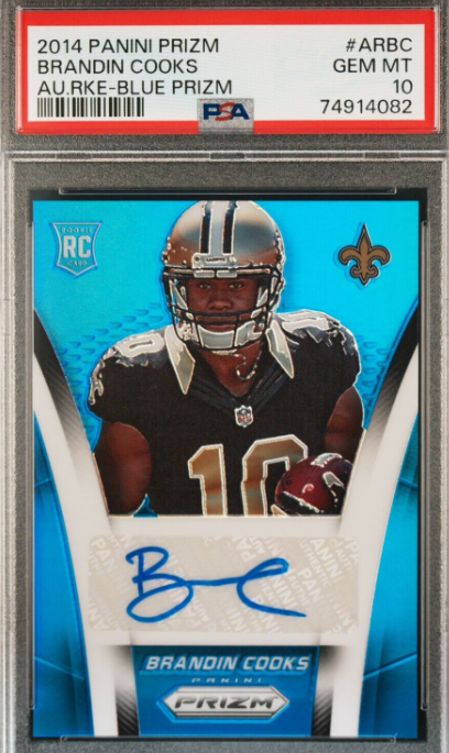 2014 Panini Prizm Brandin Cooks #/40 Blue RC AUTO Autograph