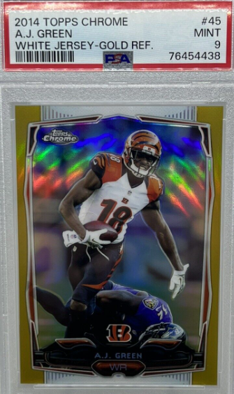 2014 Topps Chrome Football A.J. Green #45 GOLD REFRACTOR