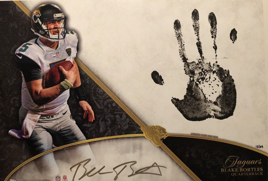 2014 Topps Triple Threads Blake Bortles Auto and Hand Print Serial # 13/29