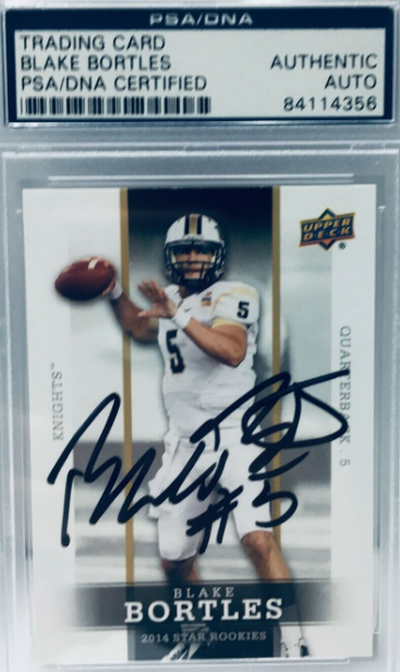 2014 Upper Deck Star Rookie #30 Blake Bortles Signed Card/DNA Blue Slab