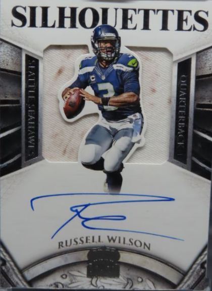 2015 Crown Royale Russell Wilson Silhouettes Signatures Jersey Patch Auto #07/15