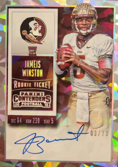 2015 Jameis Winston Contenders Cracked Ice On Card Auto /23 Rookie