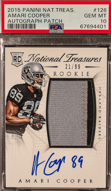 2015 National Treasures Amari Cooper ROOKIE PATCH AUTO