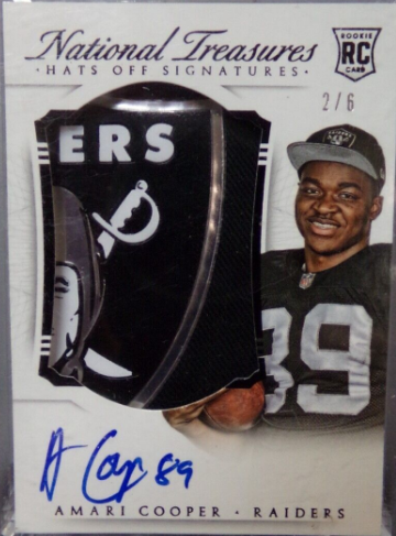 2015 National Treasures Hats Off Signatures Amari Cooper 2/6