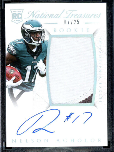 2015 National Treasures Nelson Agholor RPA Rookie Patch Auto Silver /25 Eagles