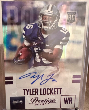 2015 Panini Prestige Tyler Lockett Rookie Card Autograph Color Match Refrac /100