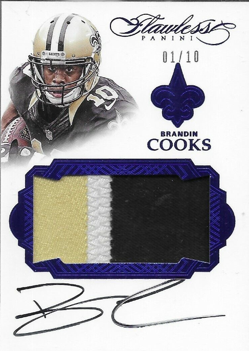 2016 Flawless Brandin Cooks Saints Autograph/Patch 01/10