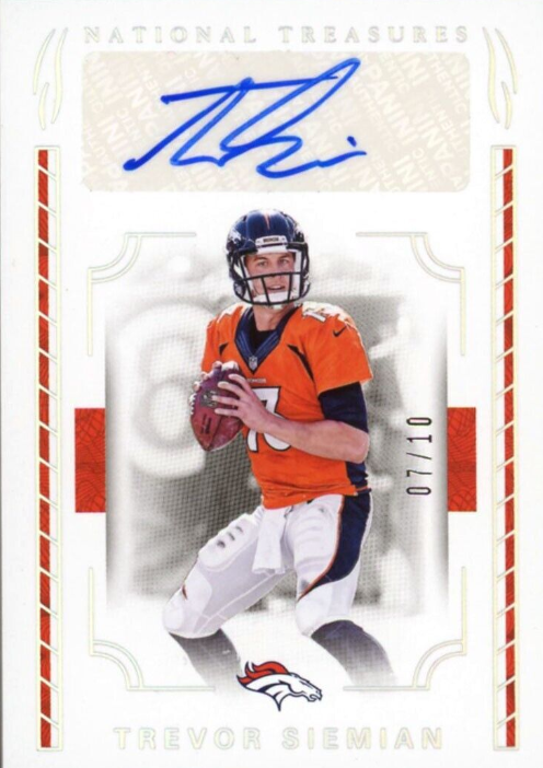 2016 National Treasures TREVOR SIEMIAN Parallel Autograph Broncos /10 Auto