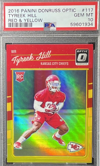 2016 Panini Donruss Optic Tyreek Hill Red & Yellow Rookie