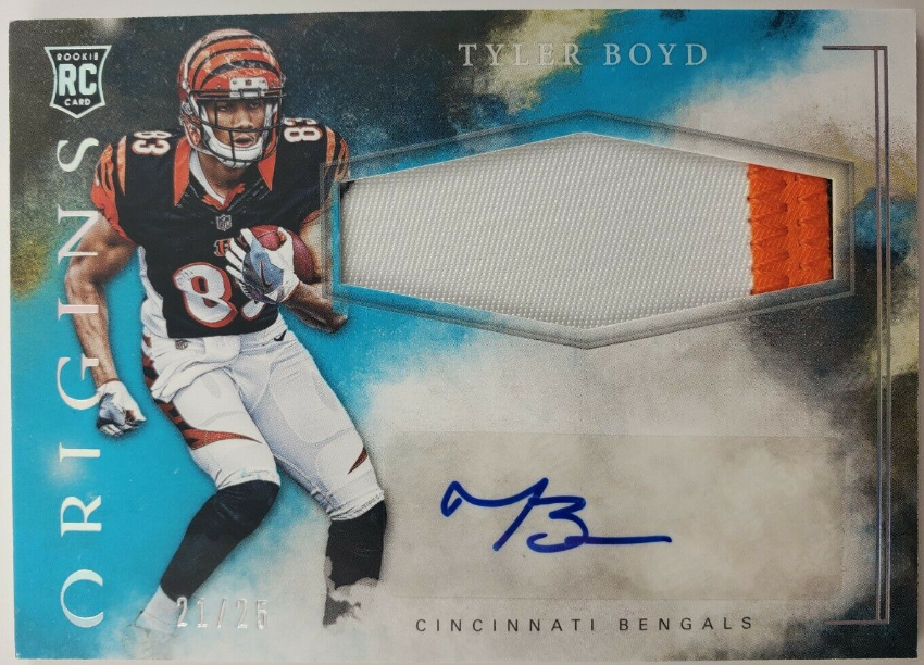 2016 Panini Origins Tyler Boyd Bengals Rookie Patch Auto /25