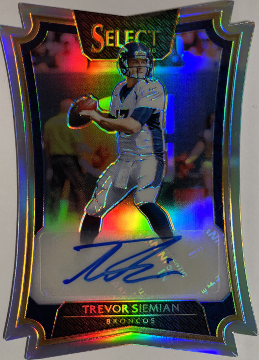 2016 Panini Select Die Cut Trevor Siemian 10/99 Auto Autograph Prizm