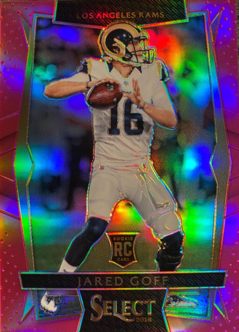 2016 Select Jared Goff Pink Prizms SP /15 Rookie Rams Lions QB